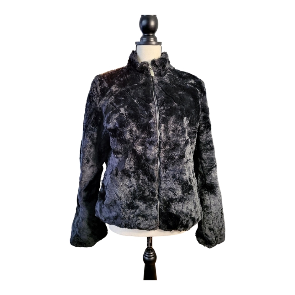 Vintage Mudd faux‎ fur and faux leather reversible jacket
